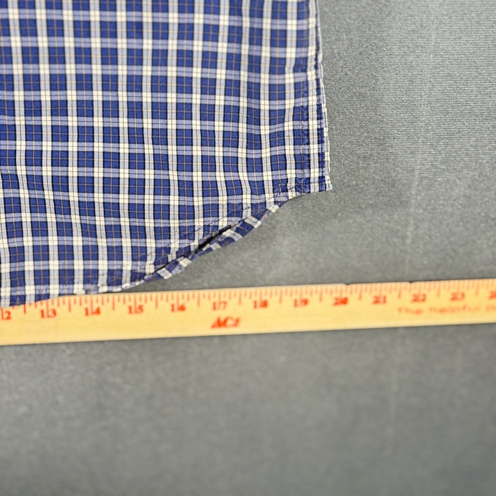 Carhartt Button Down Men M Blue Plaid Relaxed Fit Short Sleeve Cotton Work Shirt - Picture 8 of 10